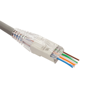 EZ type RJ45 plug connector, 8P8C, STP, Cat. 6, universal, 50 microns plated, 100 pcs.